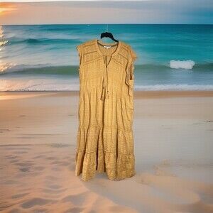 Nurture By Westbound Mustard Yellow Midi Woman’s Plus Dress Size 2X Summer Solid